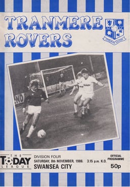 Tranmere Rovers v Swansea City Match Programme 1986-11-08